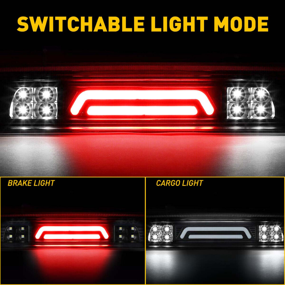 For 2007-2018 Toyota Tundra 3rd Third LED Brake Light Lamp Red White Accessories