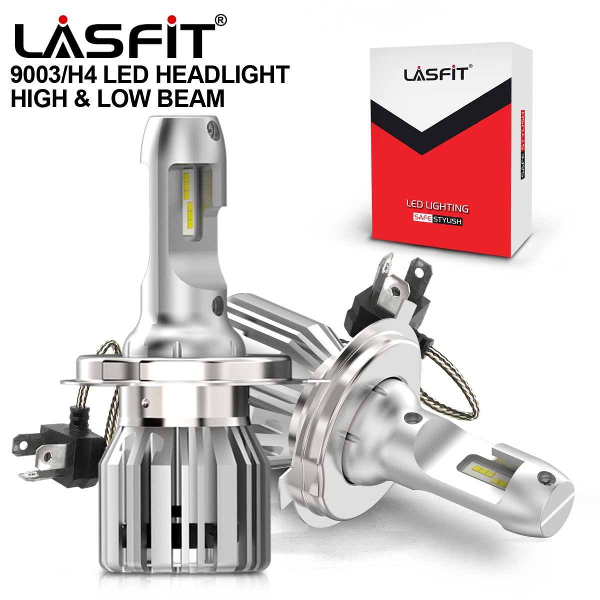 H4 9003 HB2 LED Headlight Bulbs High Low Beam 6000K for Chevrolet Aveo 2004-2011