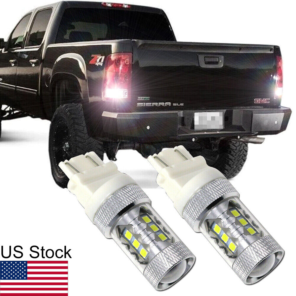 For 1999-2013 GMC Sierra 1500 2500 3500 HD White LED Backup Reverse Light Bulbs