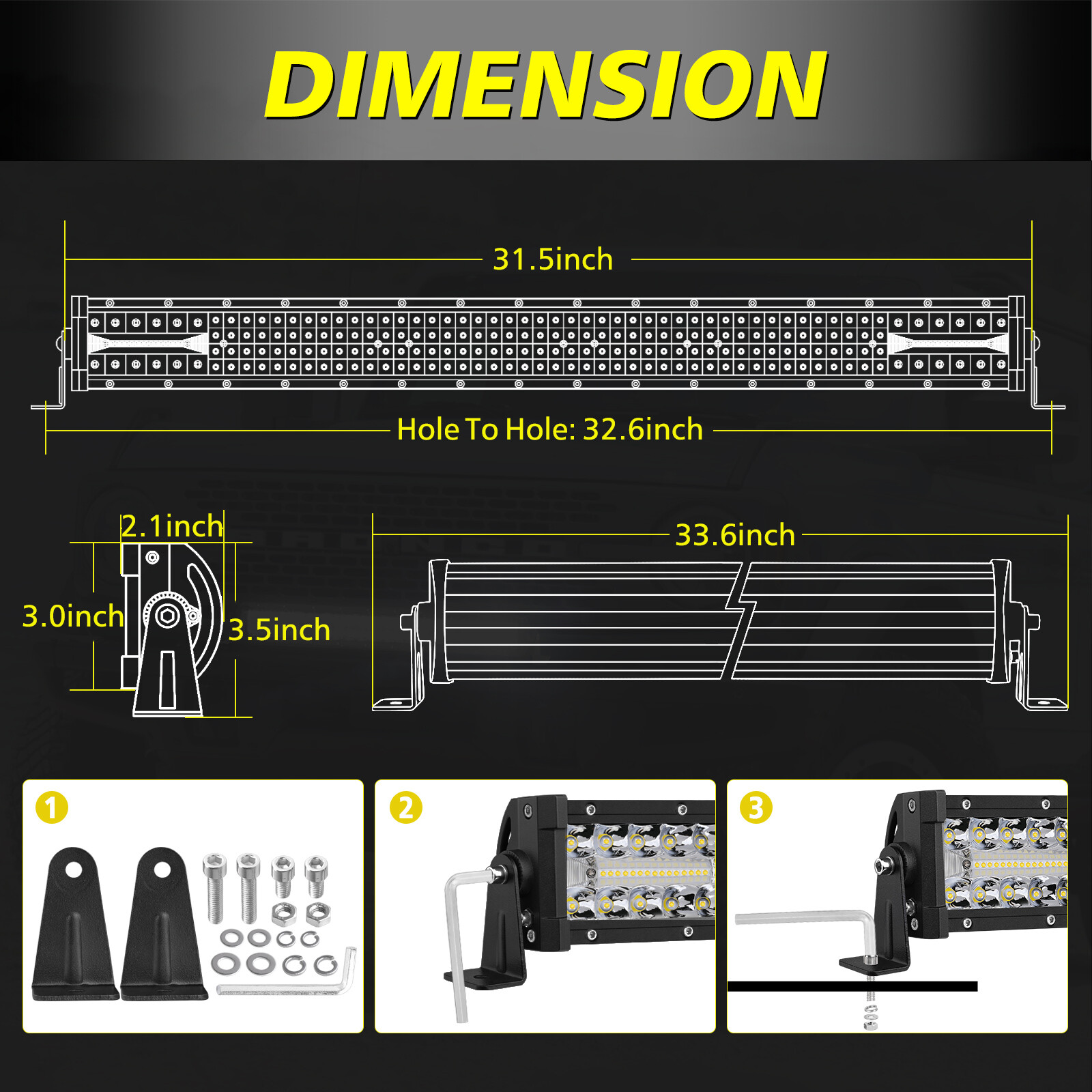 20″30″40″54″ LED Work Light Bar Driving Truck ATV Offroad For Jeep Wrangler JK