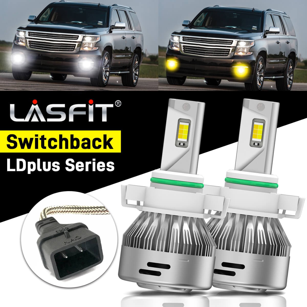 Switchback 5202 2504 PSX24W LED Fog Light Blub 6000K 3000K for Chevy Tahoe 07-15