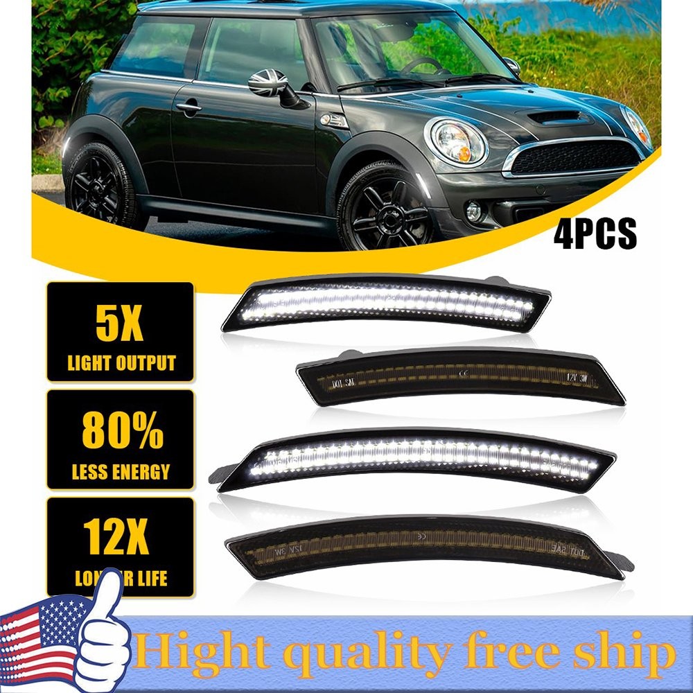 Amber Len Front Bumper Side Marker Lights Kit For 15-2023 Dodge Challenger 2/4/6