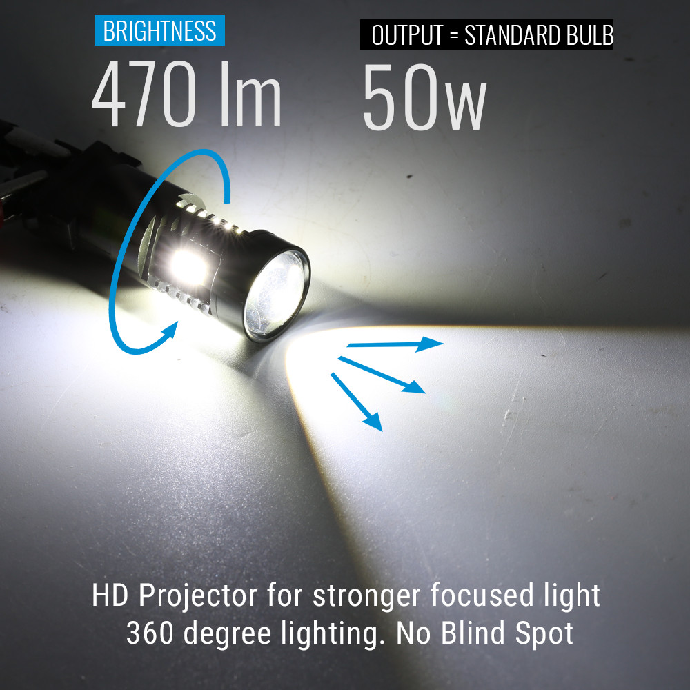 Syneticusa:1157/7528 White 6000K Front Turn Signal LED Light Bulbs,3570-CSP-Chip