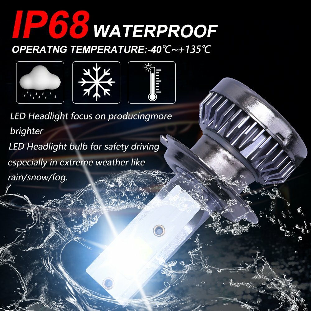 Mini H7 H11 H11 LED Headlight Combo High Low Beam Fog Light Bulb Kit 6000K White