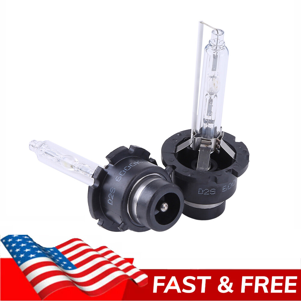 Pair 6000K White Bright D2S D2R D2C HID Xenon Bulbs Headlight Replacement