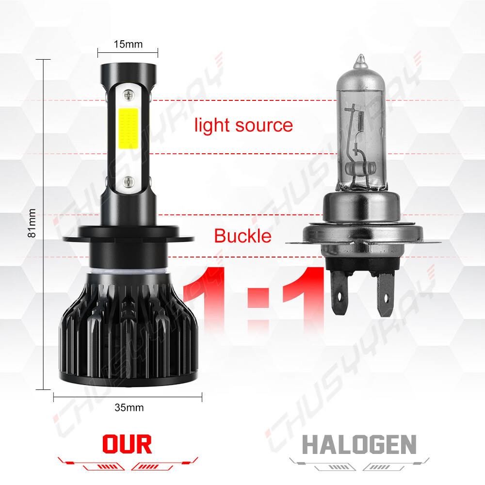For BMW X5 2007-2013 6x Bulbs H7&H11 LED Headlight 6000K High Low Beam Fog Light