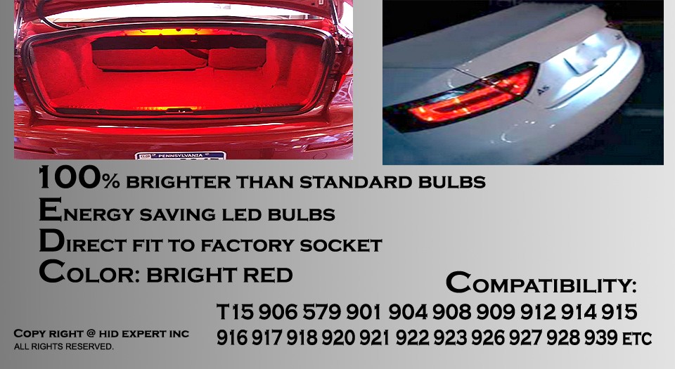 4 pcs Bright Red T15 906 579 901 908 LED Replace Side Markers Light Bulbs V83
