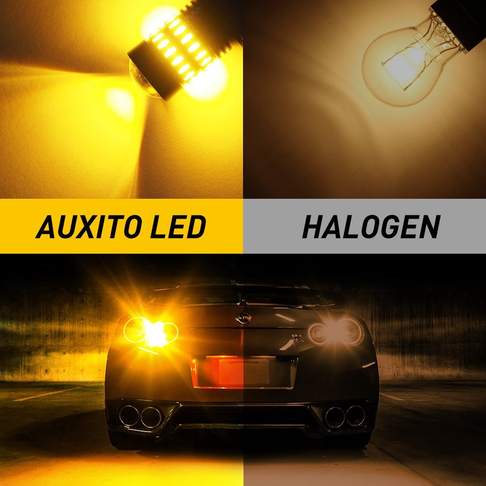Error Free 3157 LED Front Turn Signal Parking DRL Amber Yellow Light Bulbs Kit M