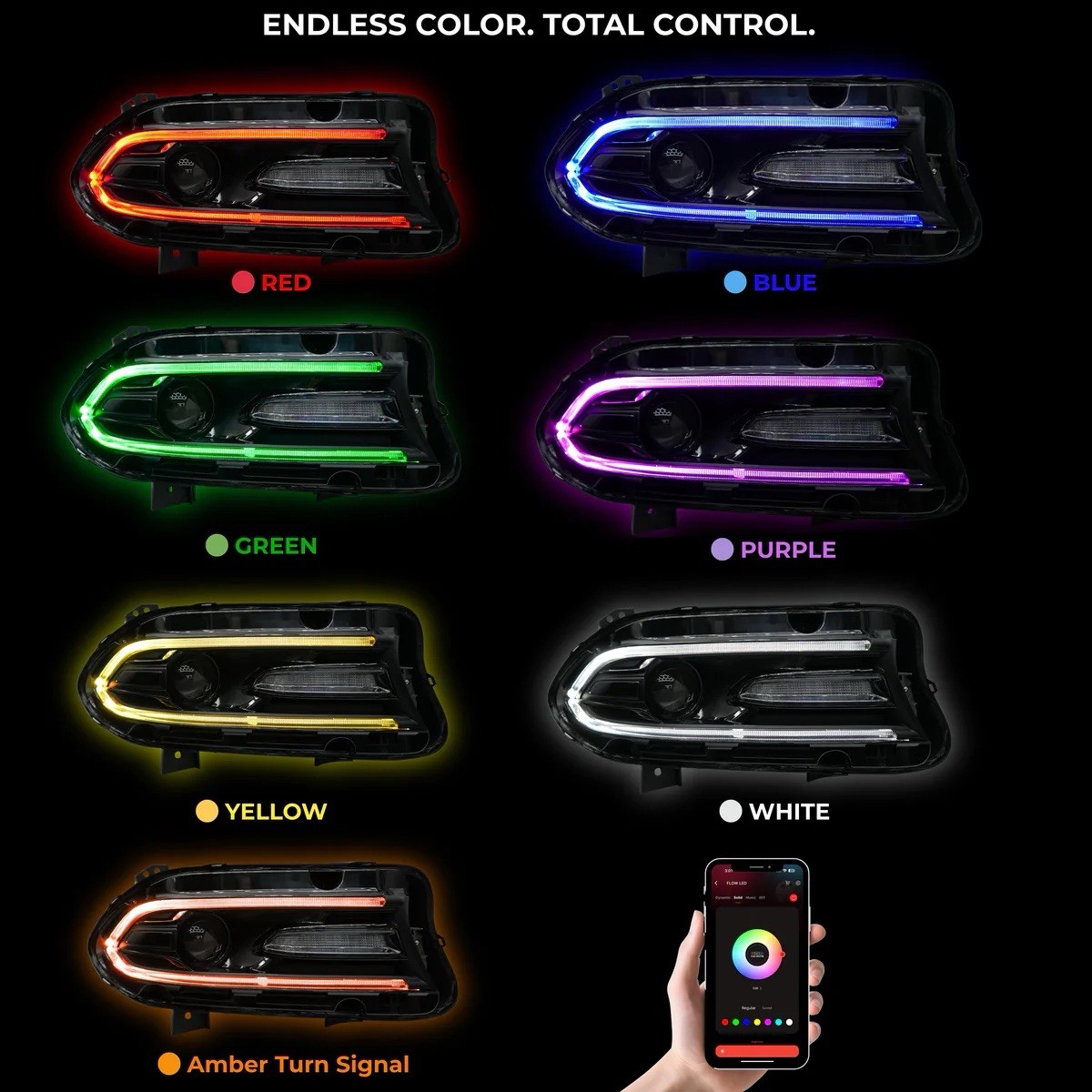 RGB LED Lights Halo Kits For Headlights