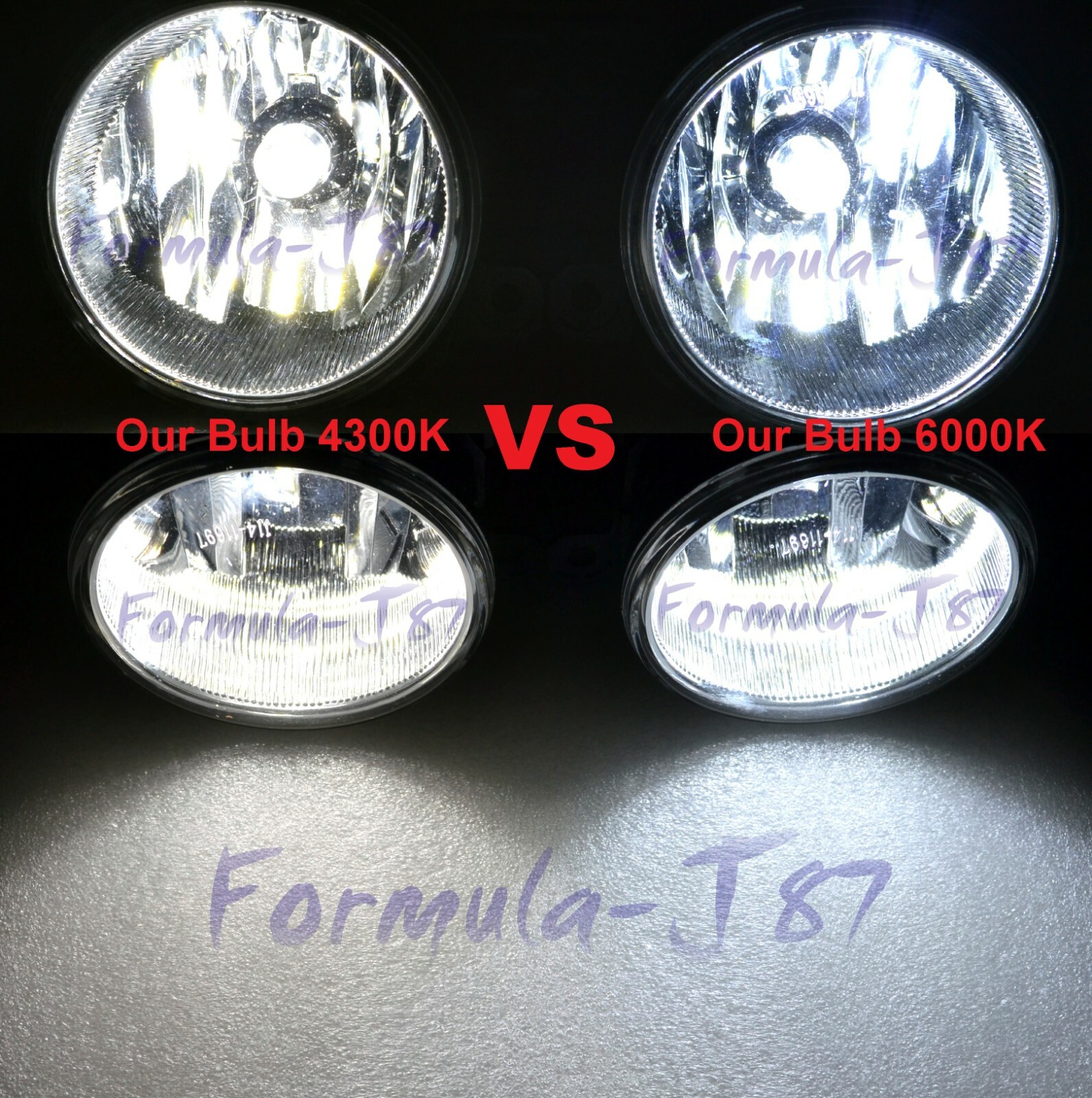 LED 20W H12 9055 White 4300K Two Bulbs Fog Light Replacement Plug Play Upgrade