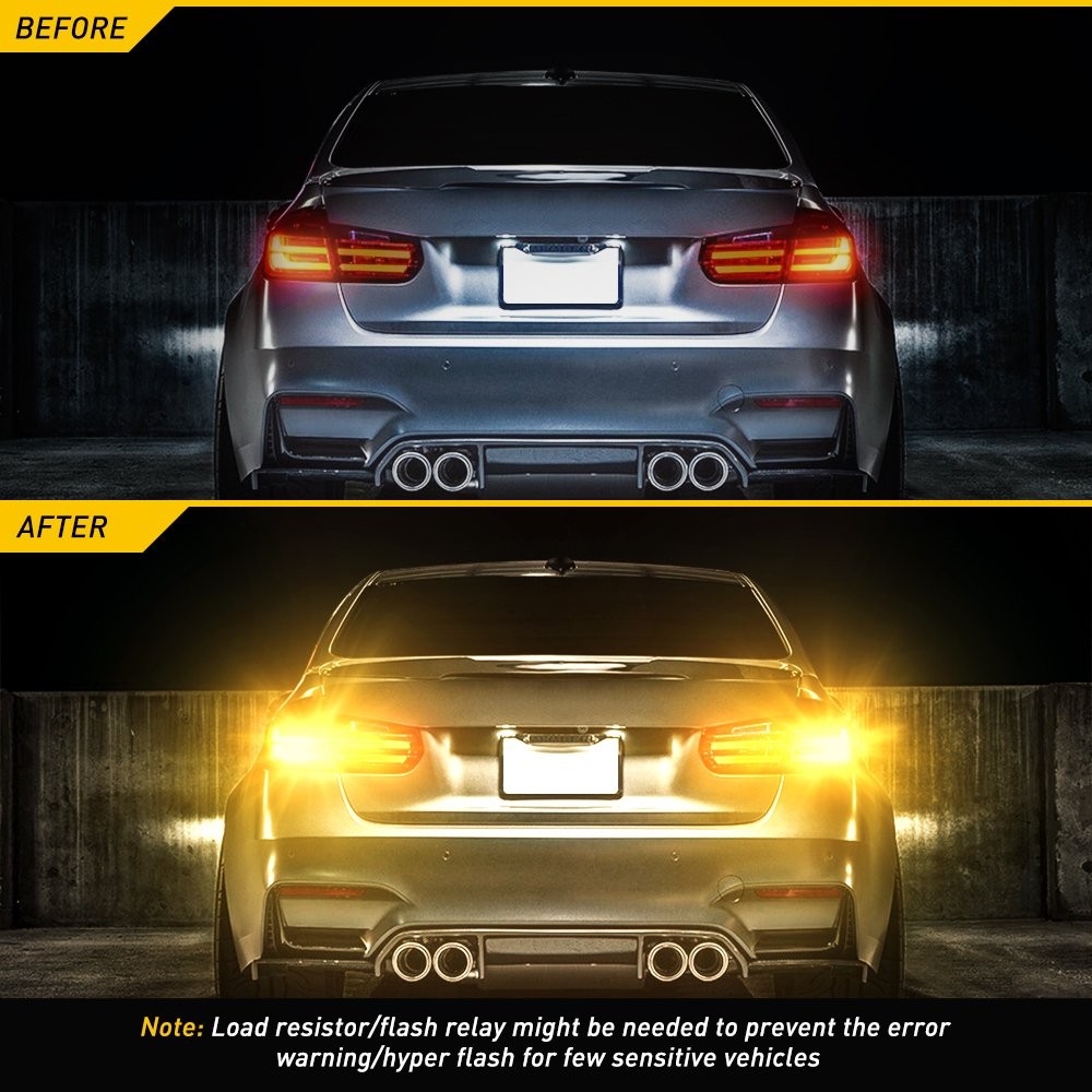 AUXITO Amber Yellow 3156 3157 LED Front Rear Turn Signal Blinker Light Bulb GUS
