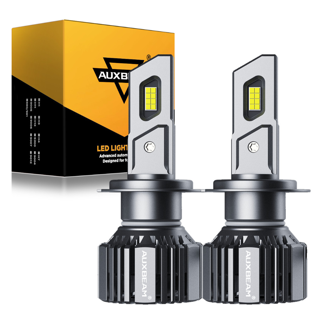 AUXBEAM H7 Canbus LED Headlight Bulb Kit High Beam 6500K White Bulbs Bright Lamp