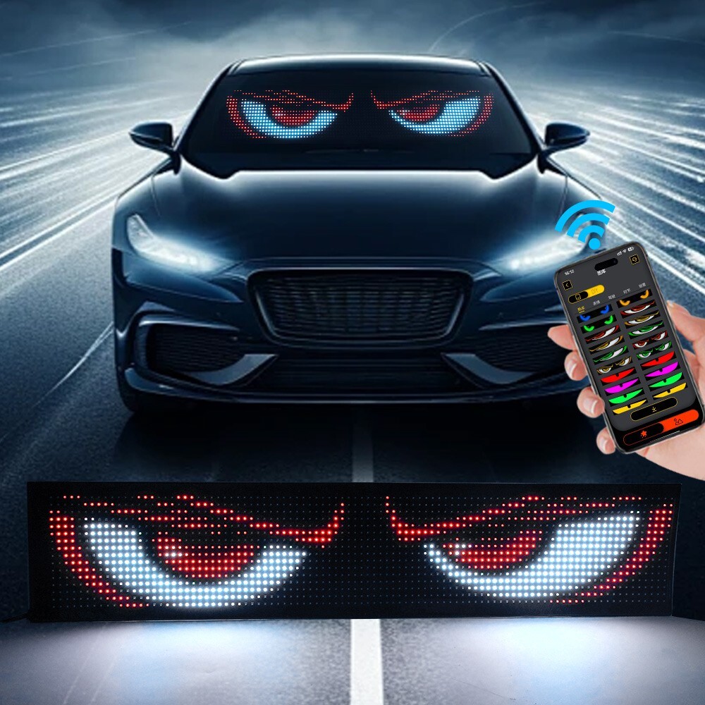 Devil Eyes Light for Car – LED Display Screen DIY Truck Windshield Eyes Lights