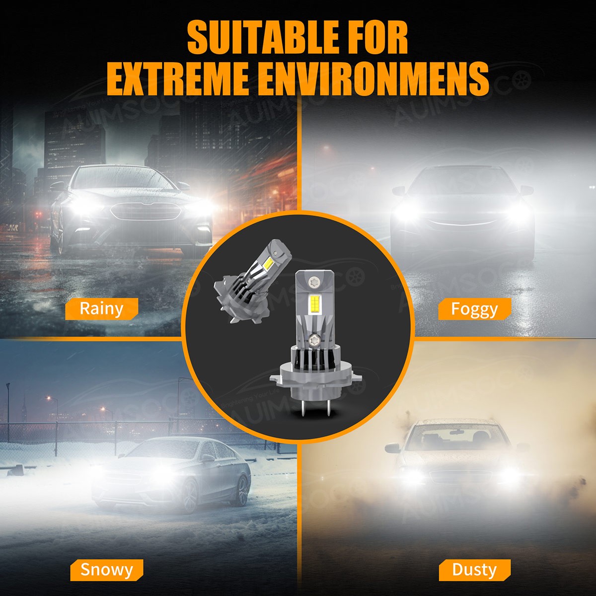 For Jeep Cherokee 1997-1999 Sport Utility 2/4-Door LED Headlight Bulbs 72000LM