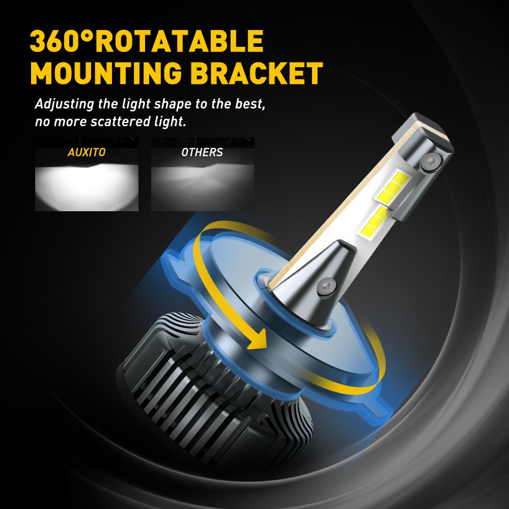 AUXITO H4/9003 LED Headlight Bulbs 6500K White Light External Driver Headlamps
