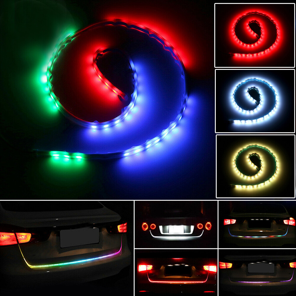 LED RGB Colorful Car Tail Lamp Flow Strip Brake Turn Signal Light Accessories