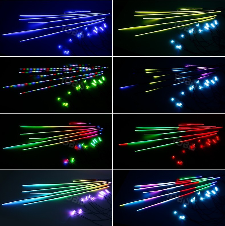 6-In-1 RGB LED Strip Interior Light Car Ambient Atmosphere Lighting APP Control