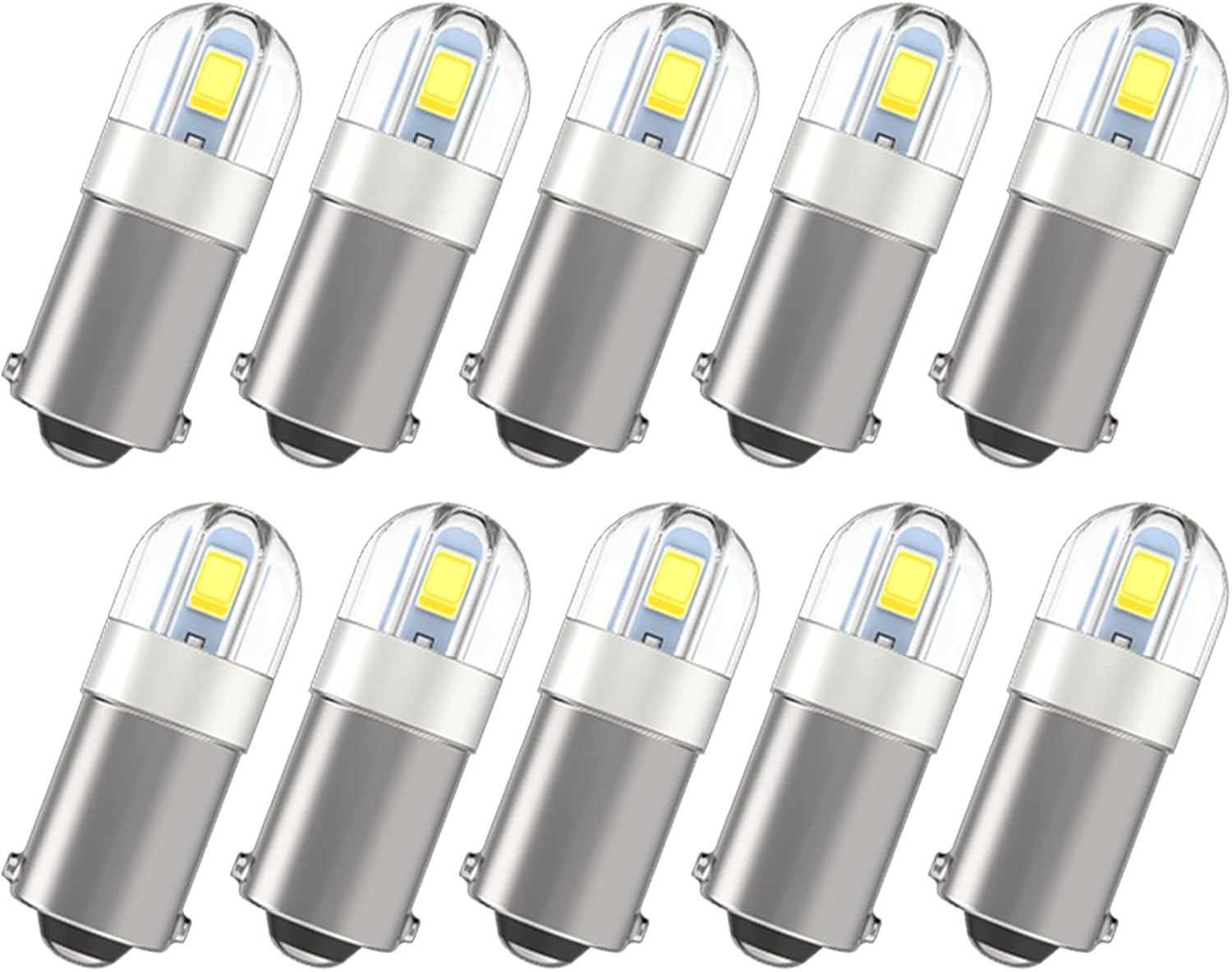 Pack of 10 BA9S LED Bulbs, 360° Beam, 50000 Hours Life for Optimal Illumination