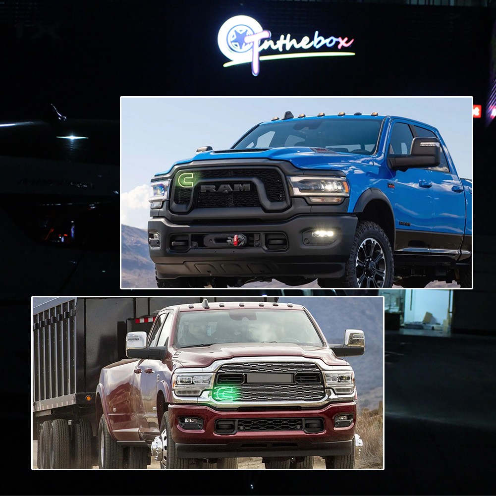 Front Grille RGB C Ring Illuminated LED Lights for Dodge RAM 1500 2500 3500 4500