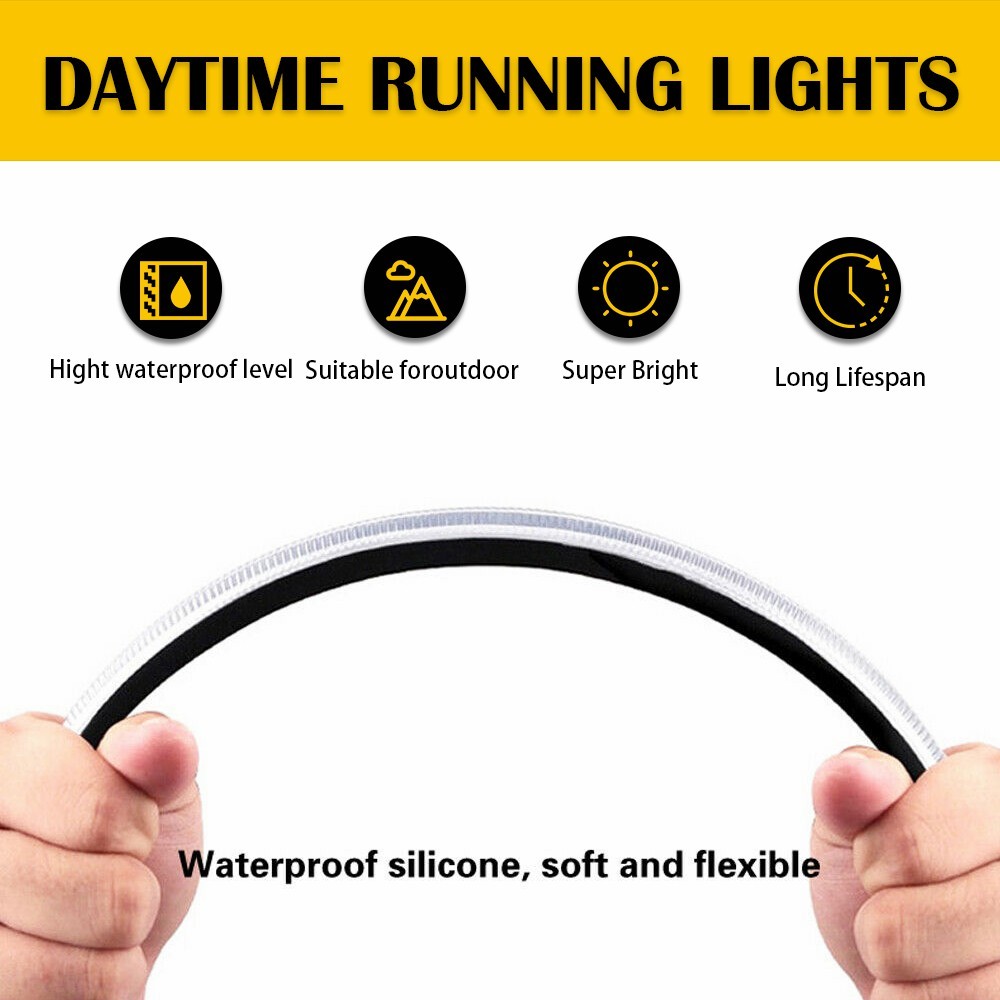 LED Switchback Light DRL Strip Amber White Sequential Flow Turn Signal Blinker