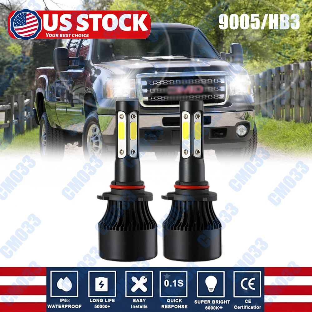 9005 HB3 2x LED Bulbs Headlight for GMC Savana 1500 1996-2014 Clear White 6000K