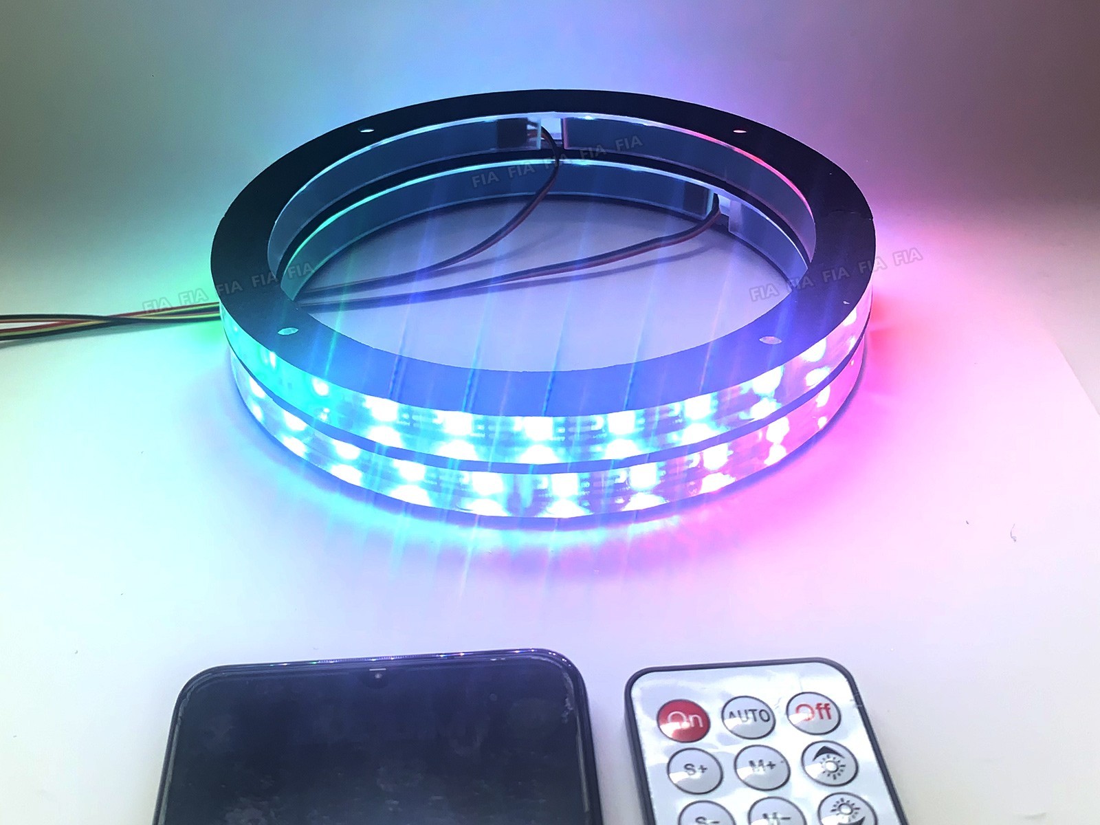 2pcs 8“ Dream Chasing LED Car Speaker Ring Lights Waterproof Horn Lamp w/Remote