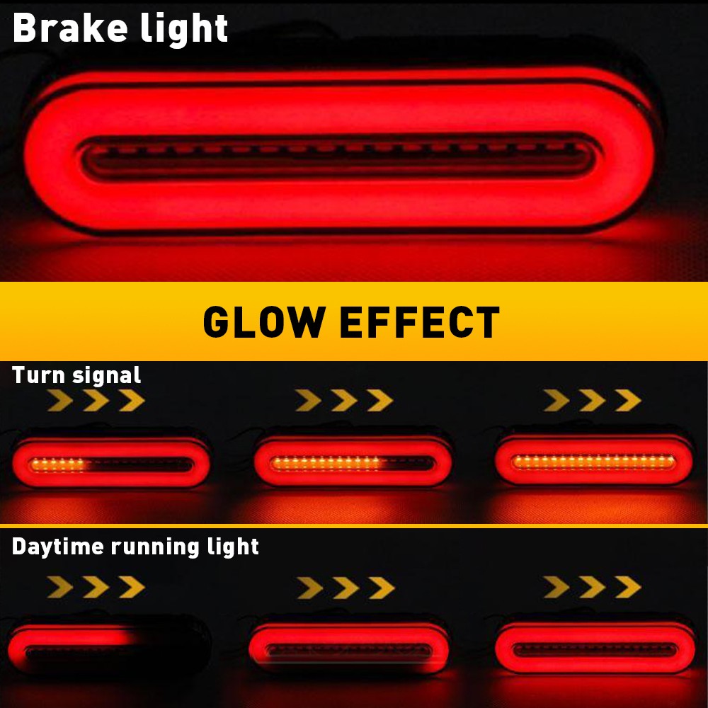 1X Car Truck LED DRL Flowing Light Bar Turn Signal Stop Brake Tail Strip Lamp