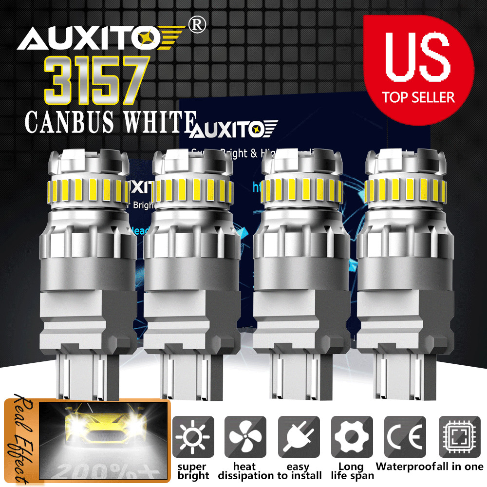 AUXITO 4X 3157 3156 LED Reverse Backup Light Bulbs 6K White 2400LM Super Bright