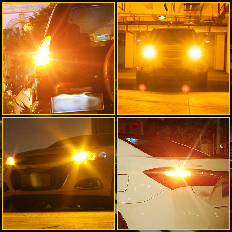 1Pair 1157 Amber/White/Red LED Turn Signal Indicator Parking Light Bulbs CANBUS