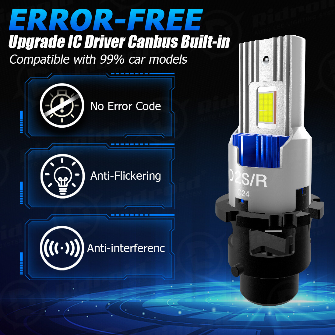 PAIR wirless D2S D2R D2C HID Xenon Bulbs Factory Headlight HID Replacement 6000K