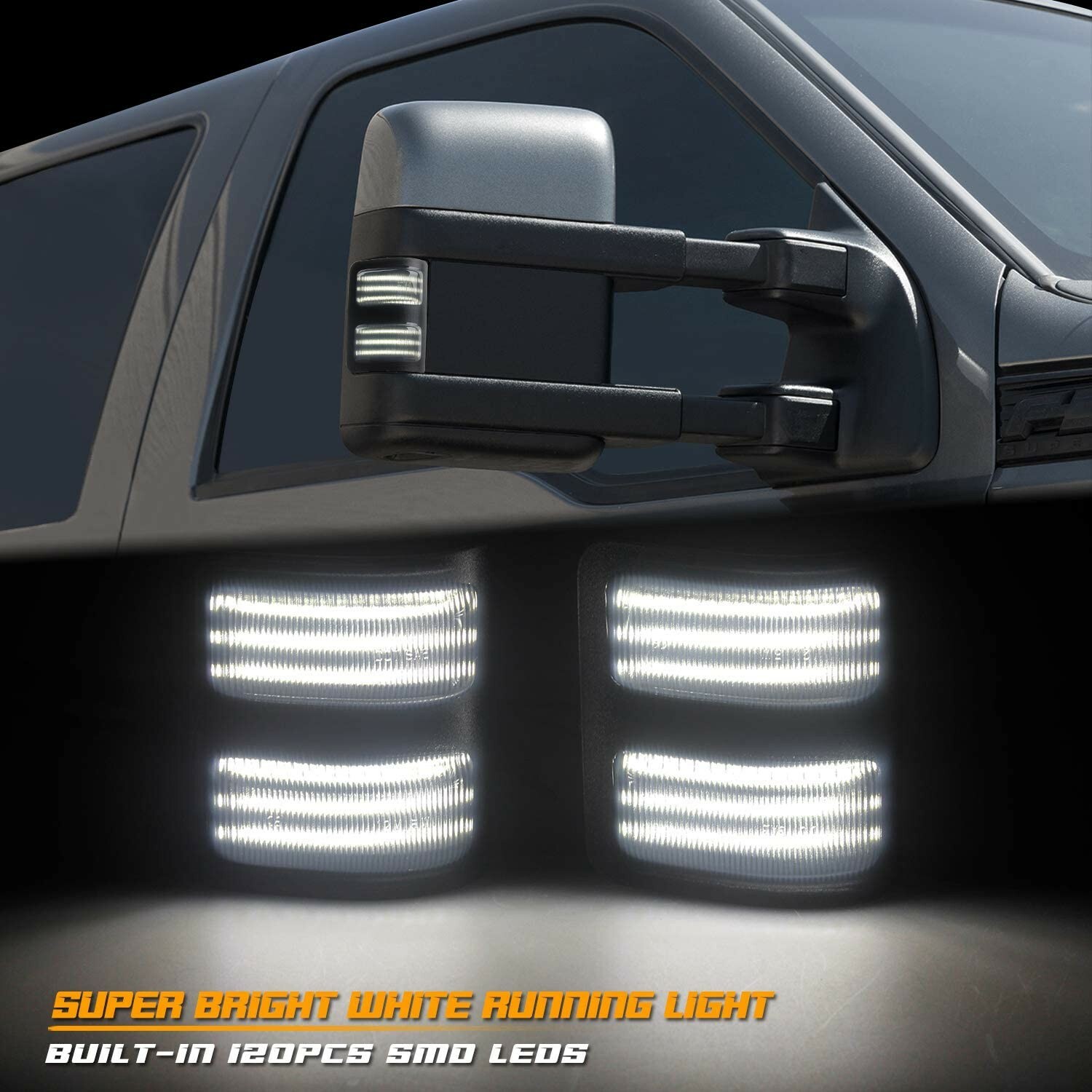 RUXIFEY Sequential Switchback Side Mirror Marker Lights 3-Row LED Turn Signal…