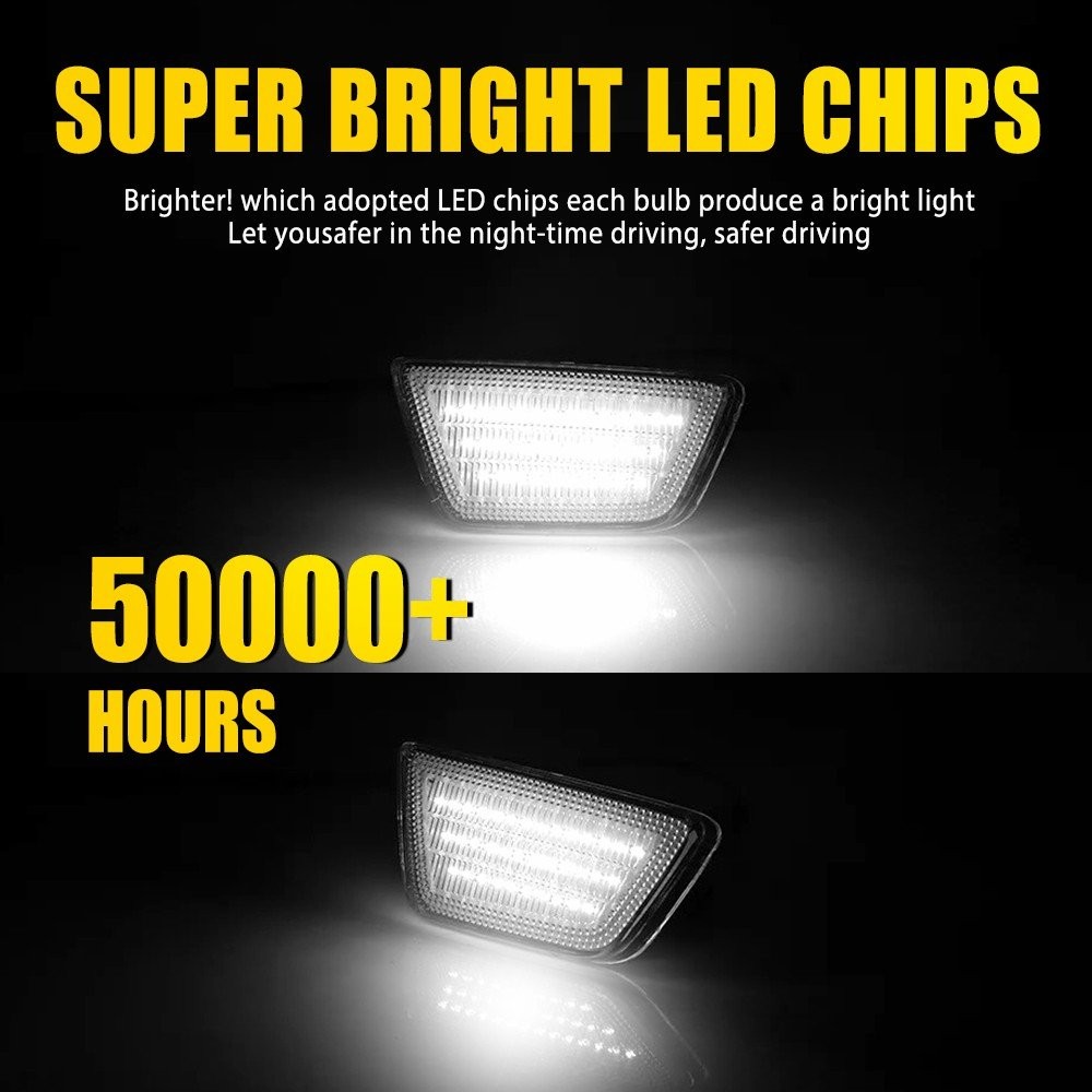 Pair LED 3-Row 2011-2015 Marker Side Light For Chevrolet LH+RH Clear Cruze White