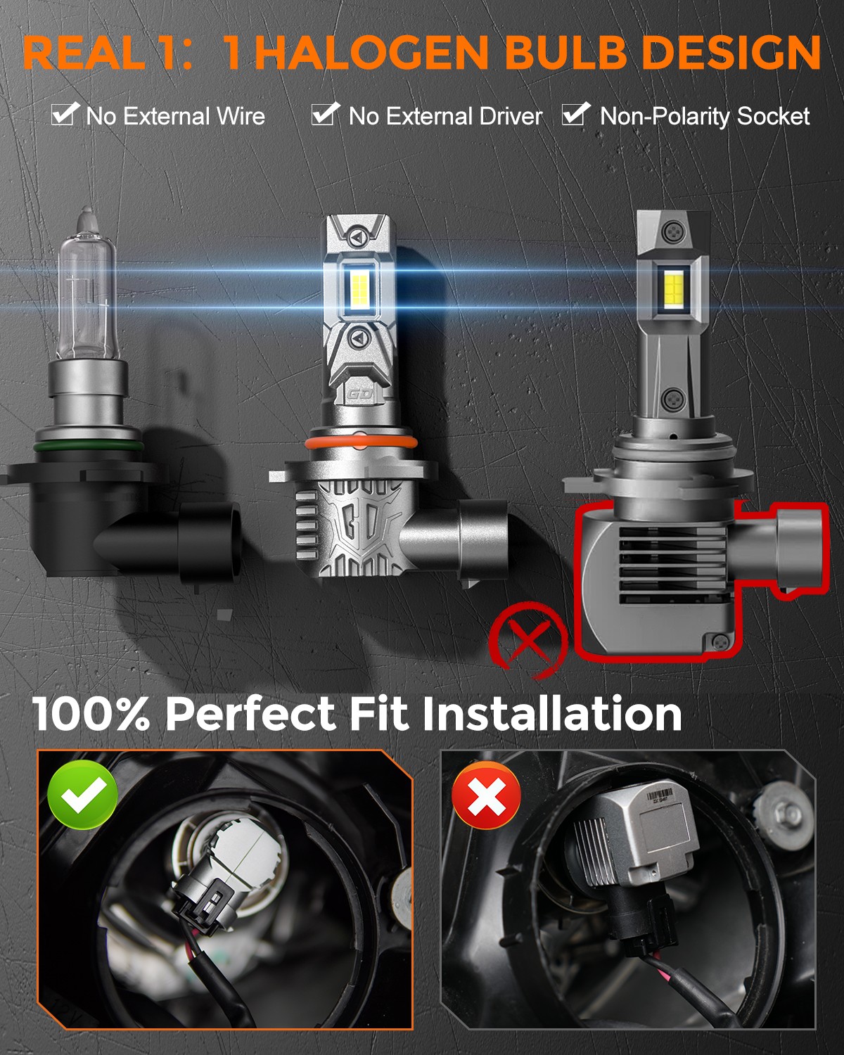 GloDrv Combo 4 9005 + 9006 LED Headlight Kit Bulbs High Low Beam White 16000LM