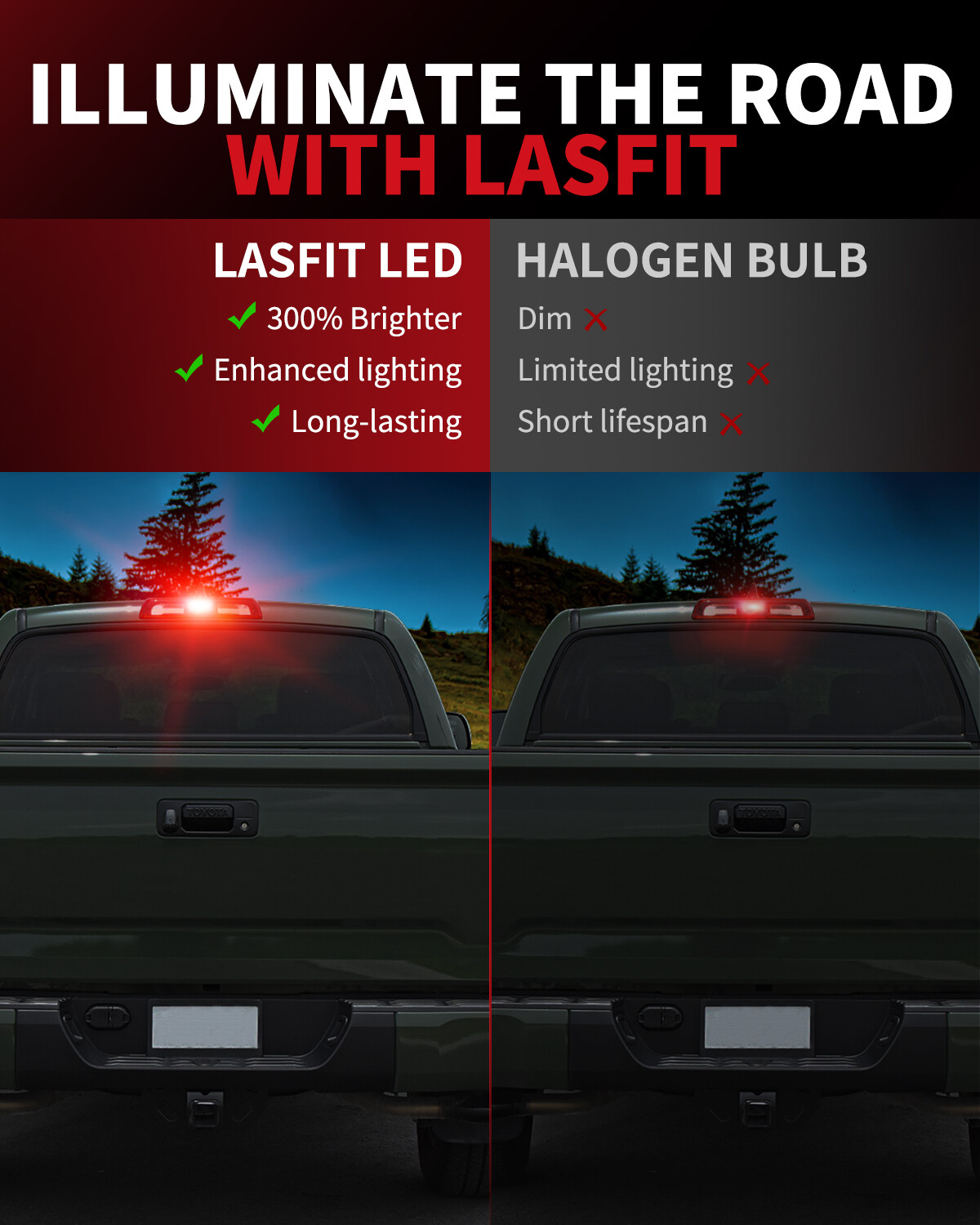 Lasfit 921 912 LED Rear Turn Signal Blinker Light Bulbs Canbus Error Free Red 2X