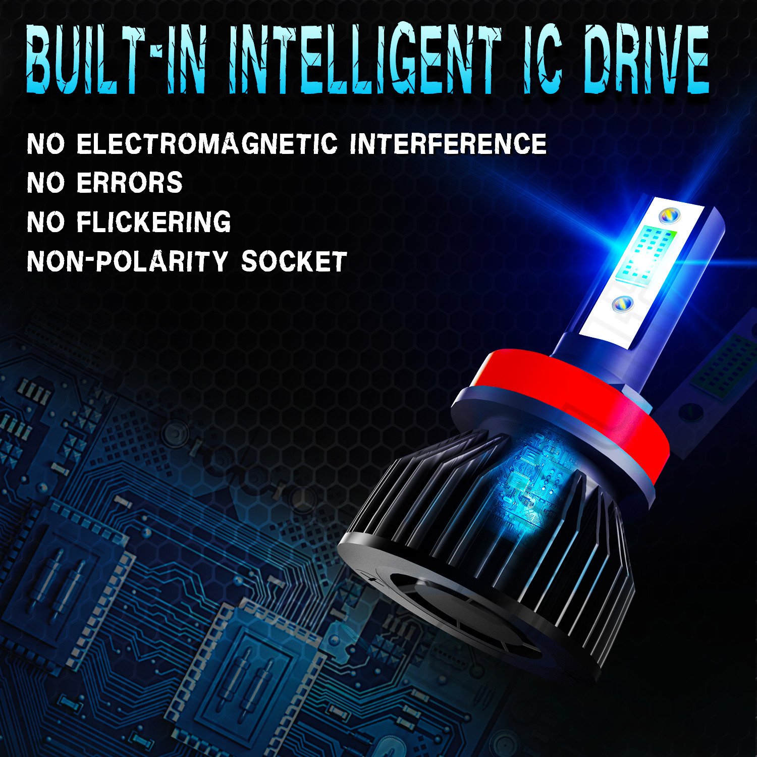 H11 LED Headlight Super Bright Bulbs Kit ICE Blue 8000K 330000LM High-Low Beam