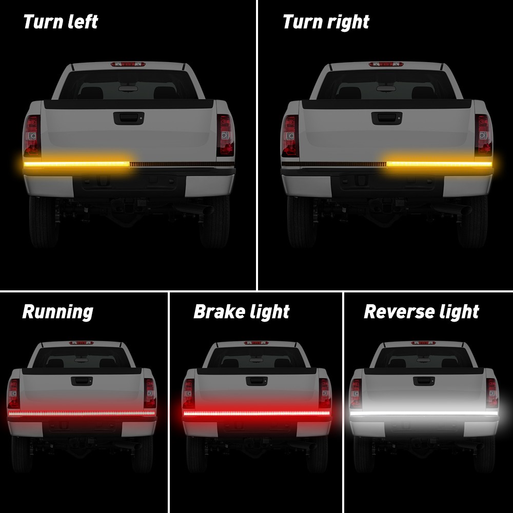 60″ 3-Row LED 432 Truck Tailgate Light Strip Reverse Bar Brake Signal Tail Lamp