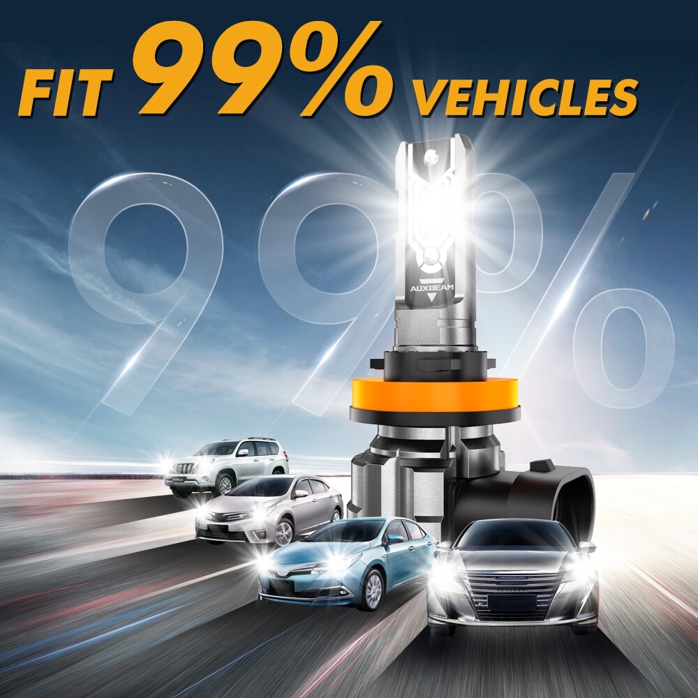 AUXBEAM H11 LED Headlight Kit Low Beam Bulb Super Bright 6000K Bulbs Free Return