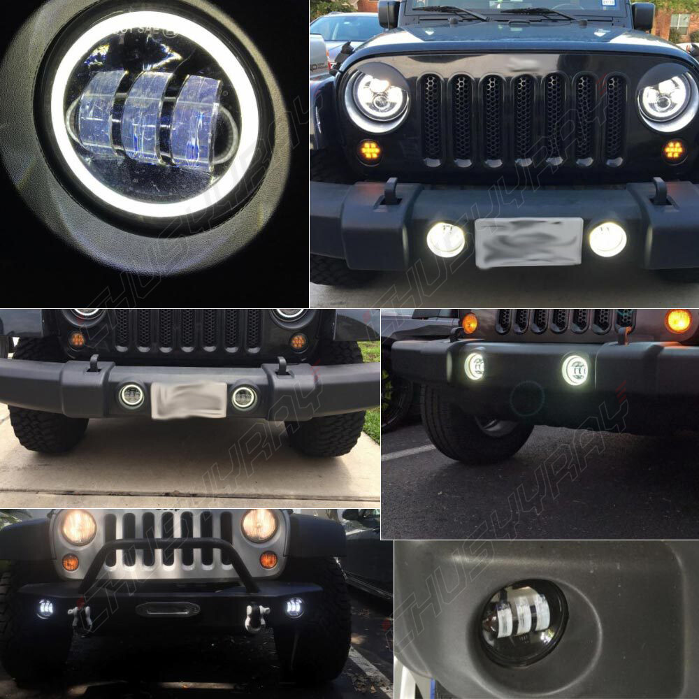 4inch Round LED Fog Lights Front Bumper For 1994-2001 Dodge RAM 1500 2500 3500