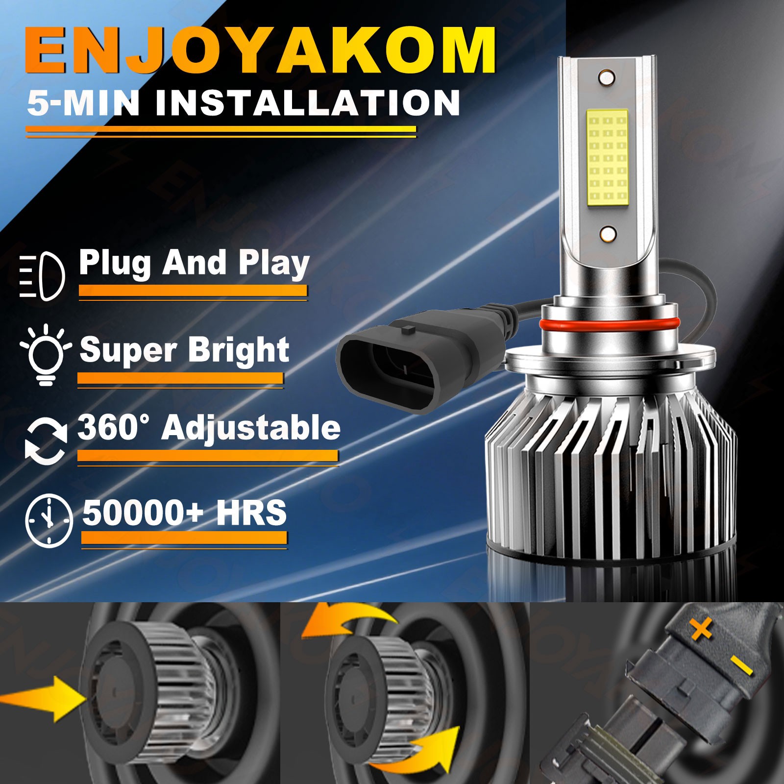 LED Headlight High/Low Beam + Fog Lights Bulbs 6000K For Honda CR-V 2015-2021