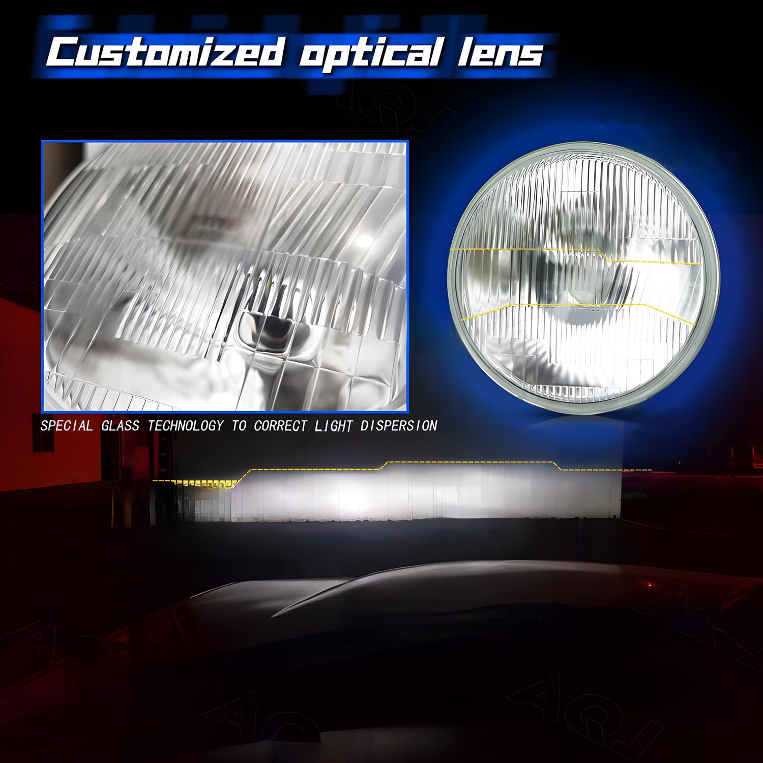 Pair 7″ Round LED Headlights Hi/Lo Beam For Chevy C10 C20 Pickup LUV Camaro Nova