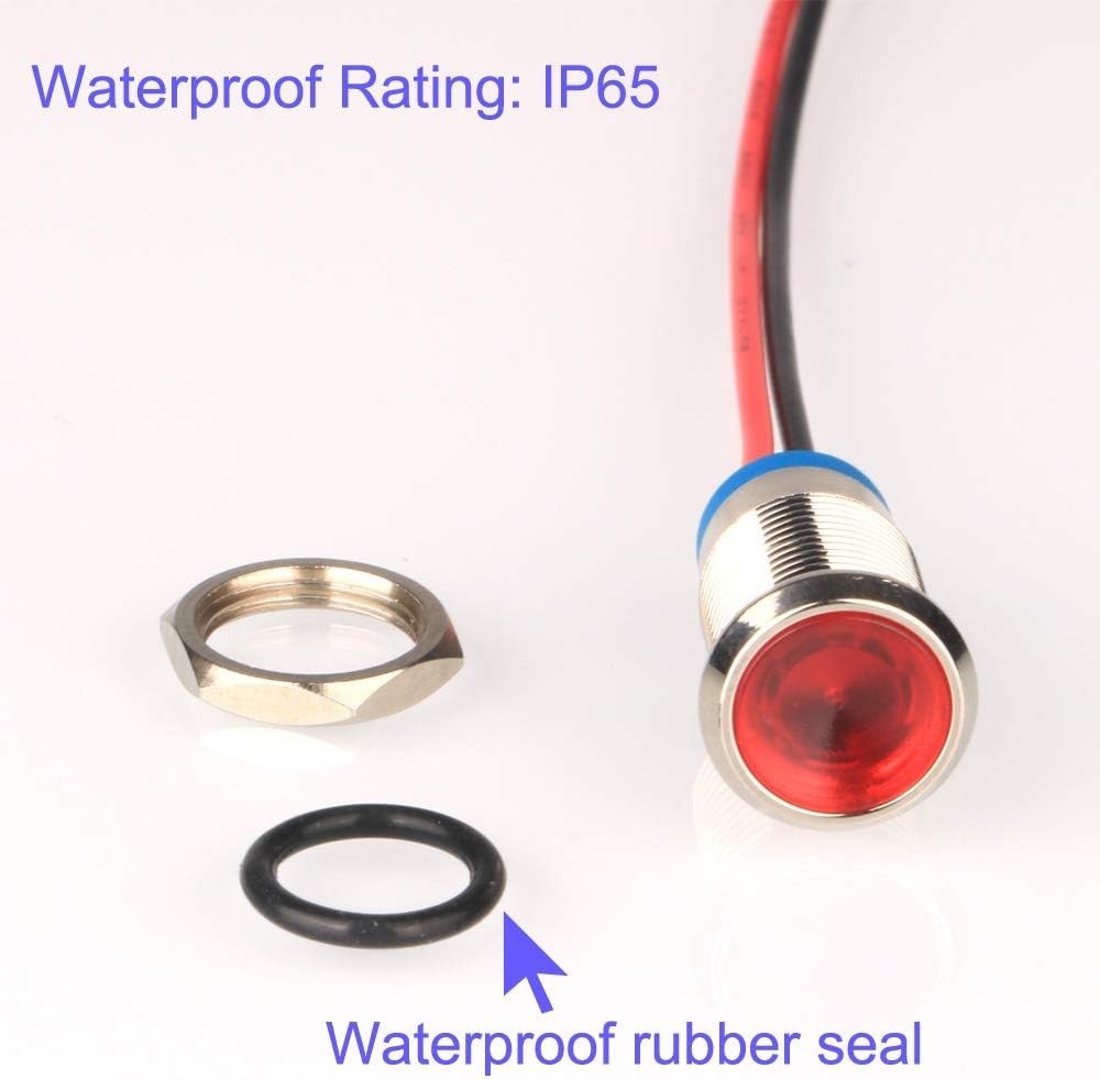 Durable AC/DC 12-24V LED Indicator Lights – 5pcs Waterproof Multi-Color Set