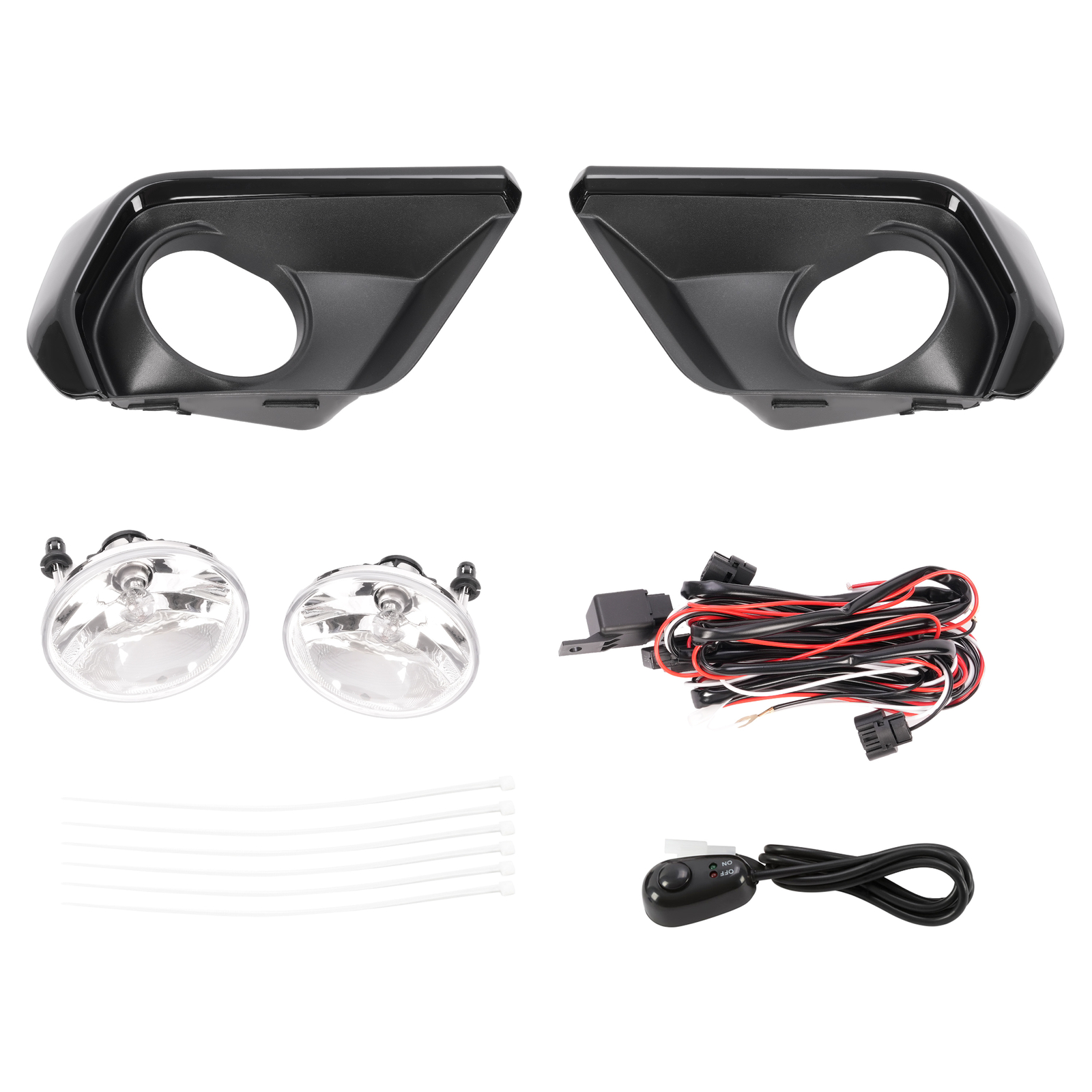 Clear Fog Light Lamp Black Bezel w/Relay Bulbs Pair For Chevy Colorado 2021 2022