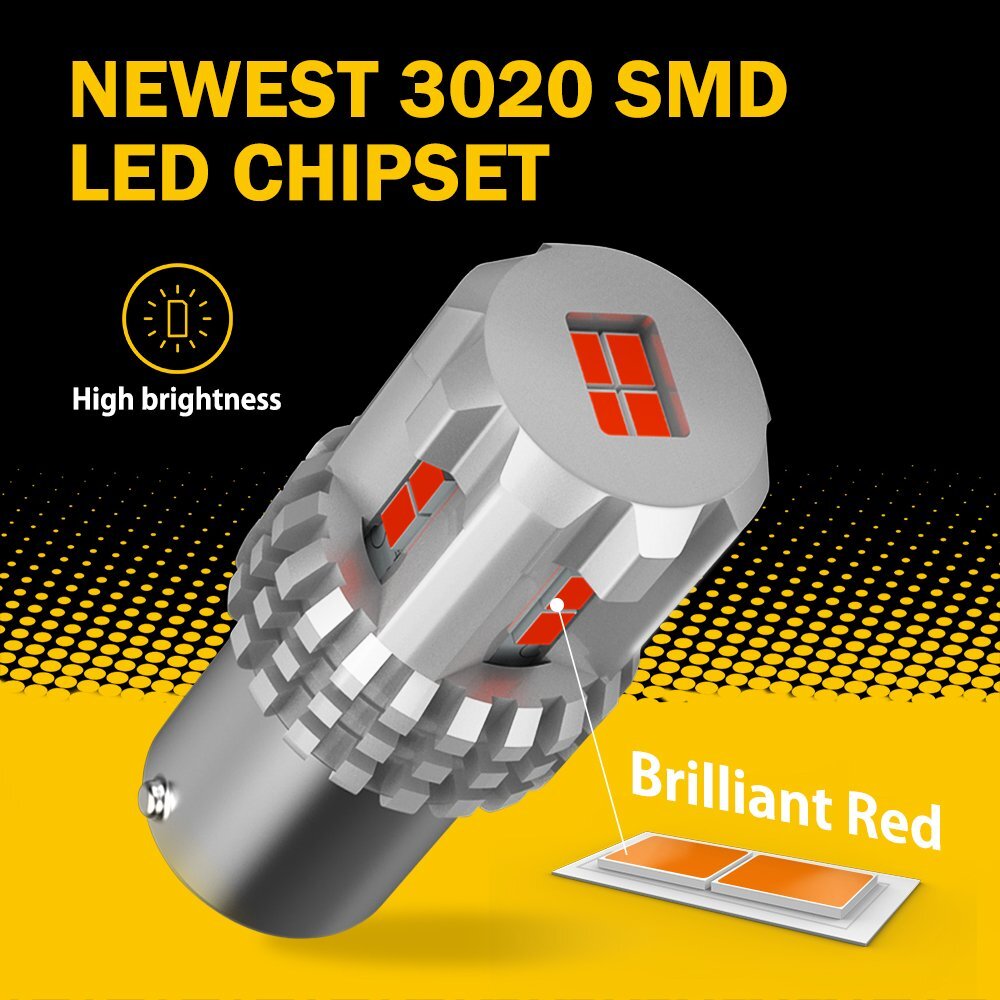 2X Car 1157 BAY15D Red 22SMD LED Bulb Tail Break Stop Turn Signal Light Lamp AU