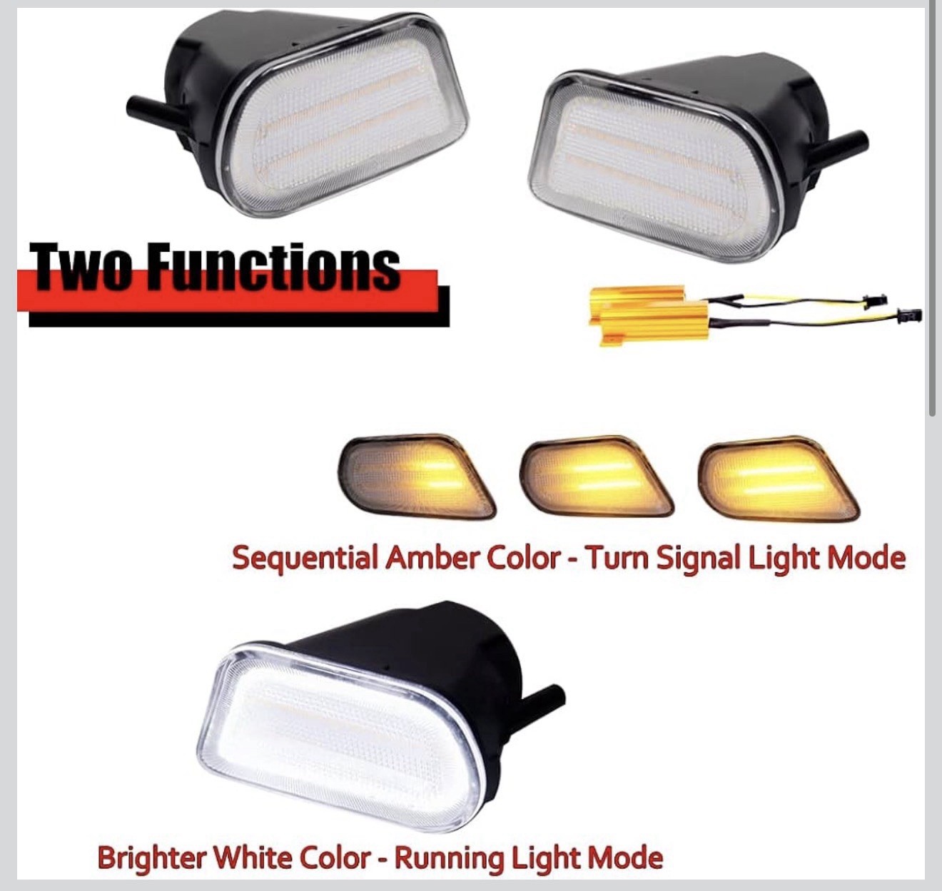Clear Lens Switchback White/Amber DRL LED Turn Signal Lamp