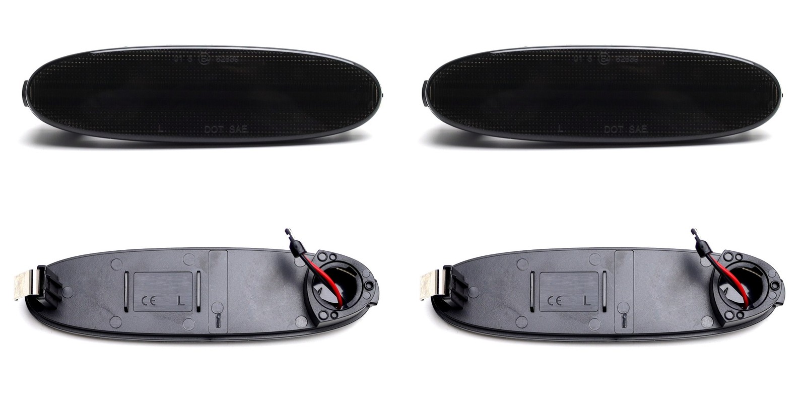 4pc Set Smoked Lens Xenon White Full LED Side Marker Lights For Jaguar 97-03 XJ8