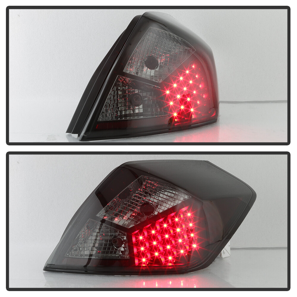 Black Housing Smoke Lens For 2007-2012 Altima Sedan LED Tail Lights Brake Lamps