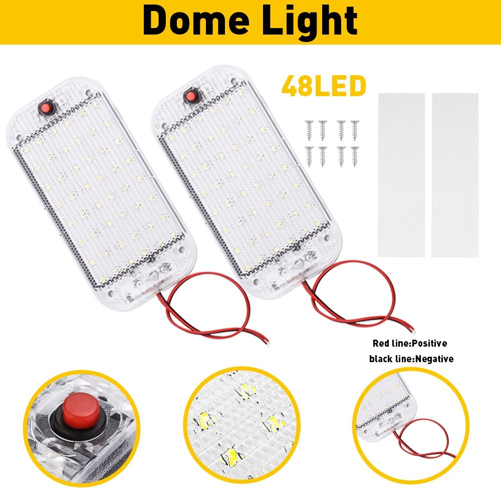 2x 48 LED 12V Car Interior Roof Light Ceiling Dome Lamp RV Camper Trailer Truck