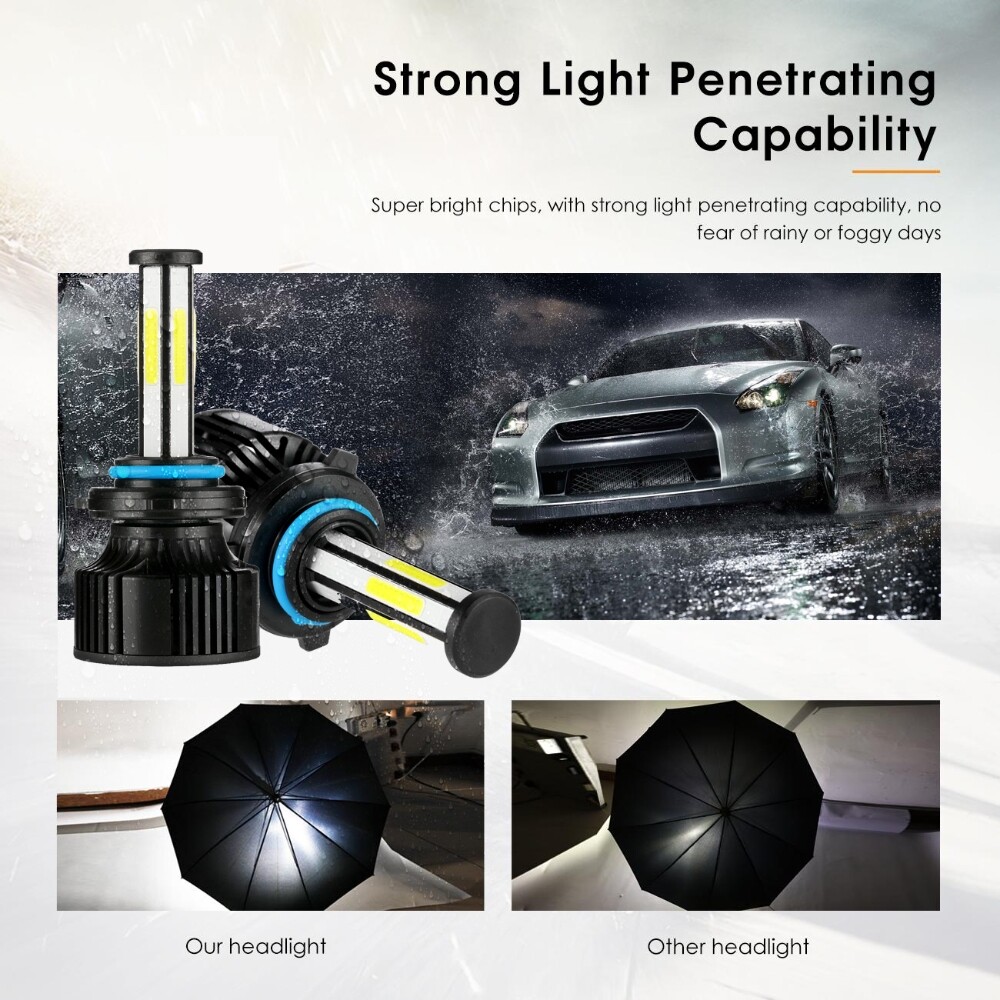 6-side 9145 9140 H10 LED Fog Driving Light Bulb Super White 420000LM 6000K 2800W