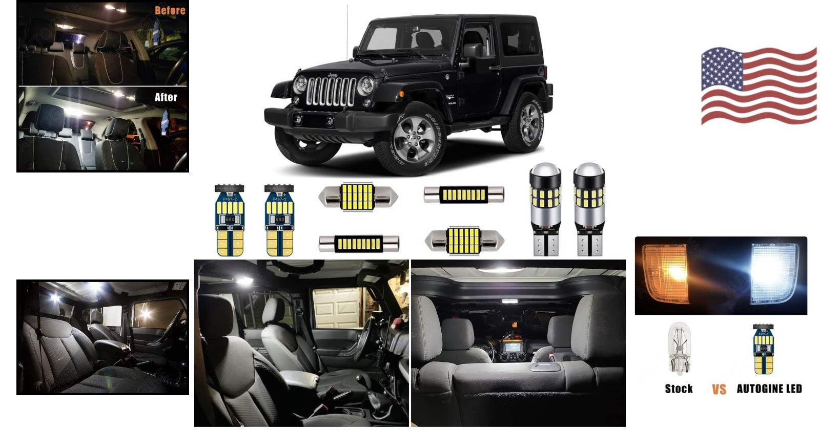 7 Piece Jeep Wrangler Interior LED Lights Kit – 40,000 Hour Lifetime Assurance!