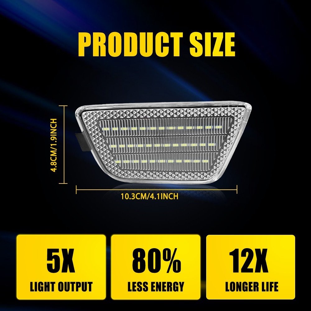 Pair LED 3-Row 2011-2015 Marker Side Light For Chevrolet LH+RH Clear Cruze White